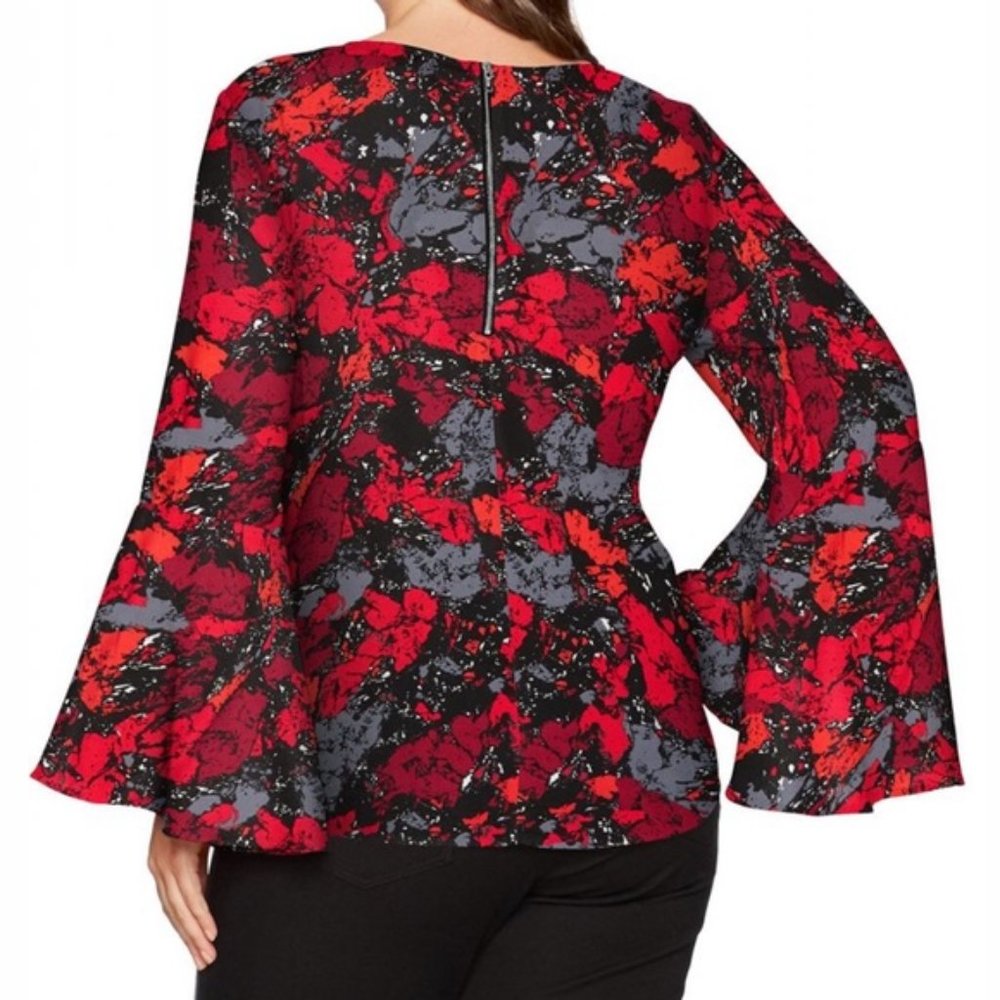 REBEL Wilson X Angels Bell Sleeve Top in Ruby Rock - Picture 2 of 12